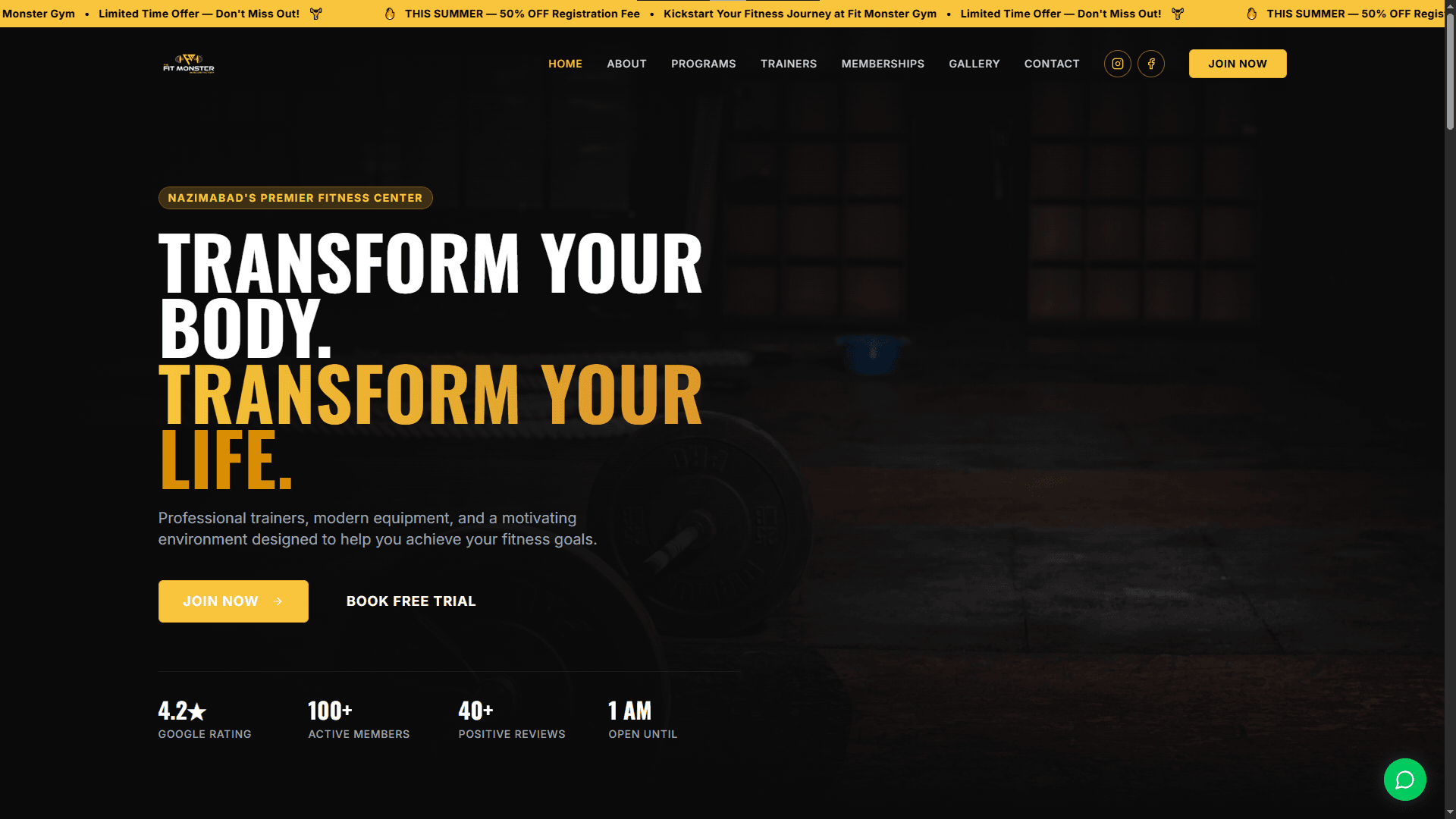 Fitness Brand Website
